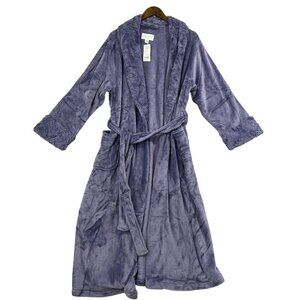 NEW Carole Hochman Womens L Plush Faux Fur Robe W/ Belt Large Lavender Purple